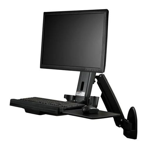 Supporto monitor TV parete ( 8 Kg ) VESA 100 x 100 Postazione di lavoro Sit Stand Black WALLSTS1
