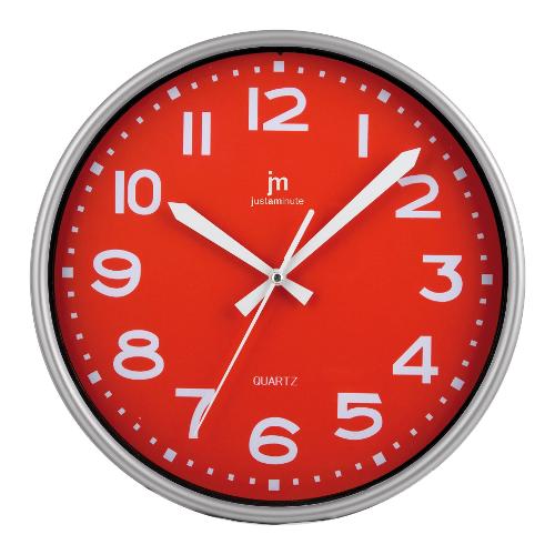 Orologio da parete (25cm) JUSTAMINUTE Rosso e Silver 00940R