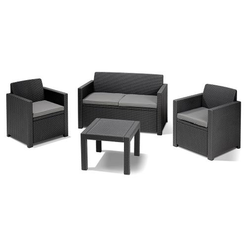 Set da esterno resina ALABAMA Lounge 4 posti Antracite K213968K939KK