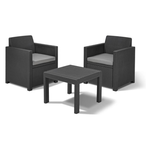Set Salotto Giardino Set Allegro Balcony 3pz. Grafite 213783 Allibert