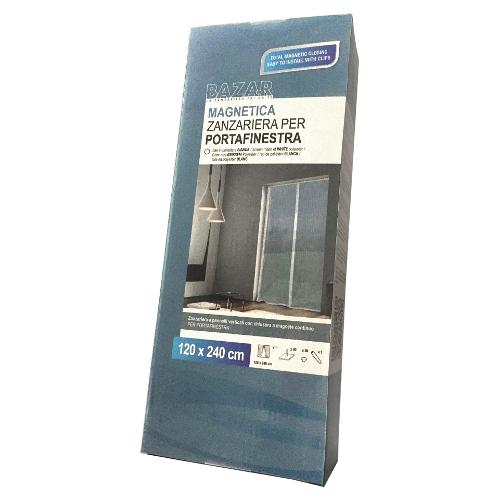 Zanzariera porta magnetica (120 cm x h. 240 cm) BF034 BAZAR Bianco