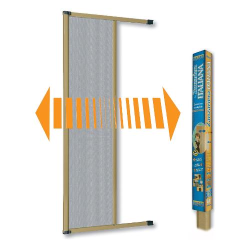 Zanzariera porta avvolgibile orizzontale (160 cm x h. 250 cm) BAZAR Bronzo BZF2616