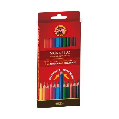Set matite colorate acquarellabili sezione esagonale 12 pz MONDELUZ Colori assortiti H2139N