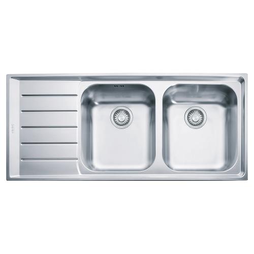 Lavello 2 vasche (116x51cm) Nex 621 NEPTUNE Inox Spazzolato 101 0040 736