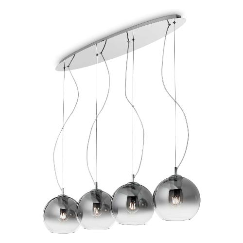 Sospensione NEMO plus sp4 Cromo sfumato (94x20x130cm) 149561 4 luci - E27 - Max 240W
