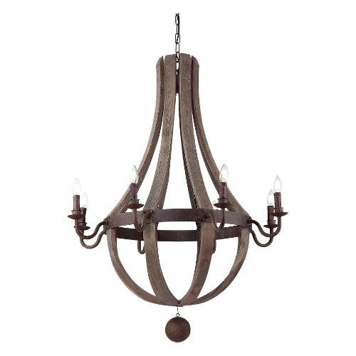Lampadario MILLENNIUM sp8 Legno (92cm) 129709 8 luci - E14 - Max 320W