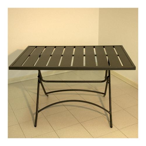 Tavolo da esterno Tavolo Ferro Smarty Pieghevole 120x80 cm Grigio Fisso Grigio (120x80cm)