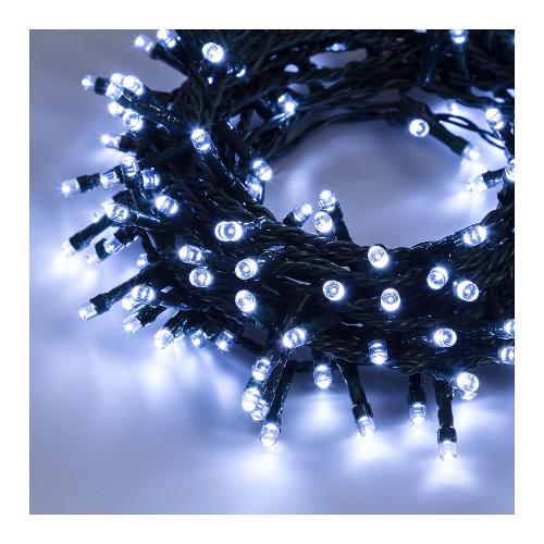 Filo Verde 500 luci - LED Bianco freddo (30,5 + 4 mt) 8 Giochi di luce CHRISTMAS IP44 12998