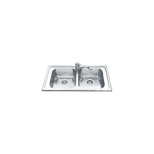 Lavello 2 vasche (86x50cm) ALBA Inox Spazzolato SP862