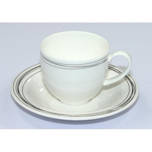 Set tazzine caffè con piatto 6 pz MILANO LIGHT Fili intrecciati argento A3301446