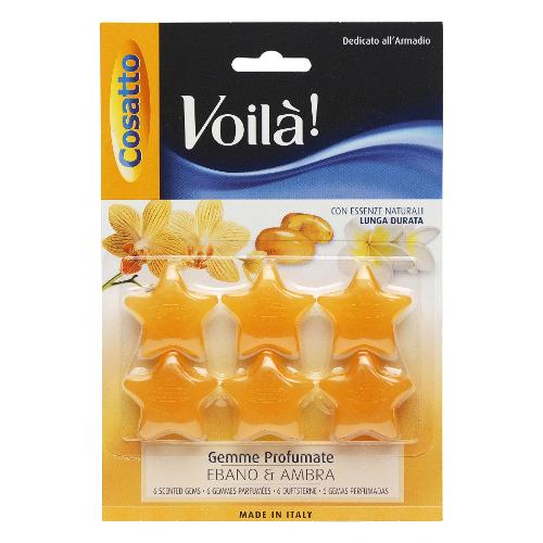 Profumatore armadio Gemme 6 pz Ebano e Ambra VOILÁ Arancio PB G002