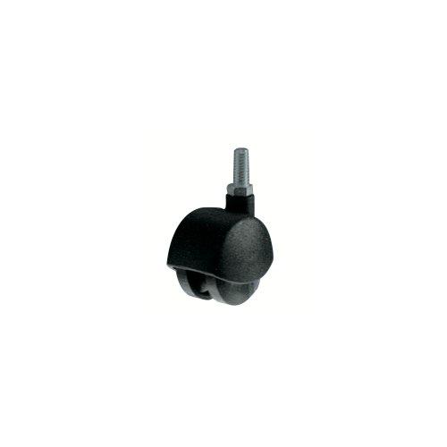 Ruote mobile perno girevole filettato nero (4,5 cm) 2 pz 22682