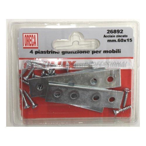 Set lastrine dritte 4 fori Finitura zincata (6x1,5 cm) 26892