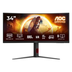 Monitor 34 ( LED 3440x1440 UWQHD 180Hz ) Curvo Black e Red CU34G4