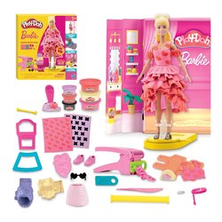 Pasta modellabile con Barbie sfilata di moda Designer 3 barattoli 57gr,  3 da 28gr e accessori PLAY DOH G13565L0