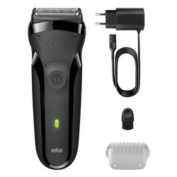 Rasoio barba SERIES 3 Ricaricabile Black e Gray 300S