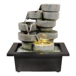 Fontanella Ciotoline con led (16,5x21x24cm) LUMINEO Grigio e Nero 890730