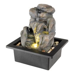 Fontanella Ruscello con led (21,5x18,8x24cm) LUMINEO Grigio e Nero 892517