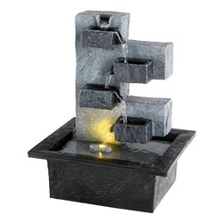 Fontanella con led (21x19x27cm) LUMINEO Grigio e Nero 892557