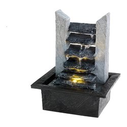 Fontanella con led (21x19x27cm) LUMINEO Grigio e Nero 892697