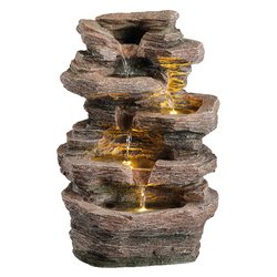 Fontana decorativa esterno con luce led Roccia (27x21x39cm) LUMINEO Grigio pietra 892905