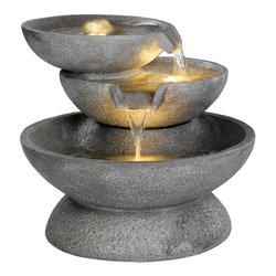 Fontana decorativa esterno con luce led Ciotole (54x43x38cm) LUMINEO Grigio 895713