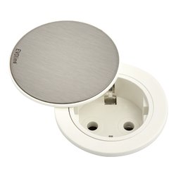 Modulo presa Schuko incasso 1 presa 2P 16A (std tedesco) ONE White e Inox 159280006200