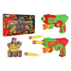 Pistola blaster 2 pz Soft Shot Target con 12 colpi e bersagli W’TOY 42447