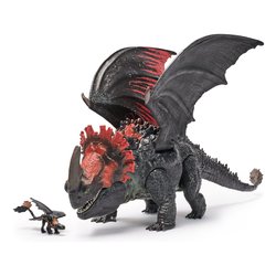 Drago Morte Rossa Furia Divoratrice con mini drago Sdentato (28cm) DRAGONS 6072650