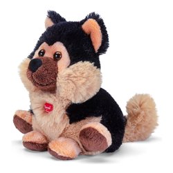 Peluche Cane pastore tedesco (15x15x14cm) BUSSI Beige, Marrone e Nero 18186
