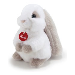 Peluche Coniglio Clemente (13x17x20cm) CLASSIC Grigio e Bianco 23704