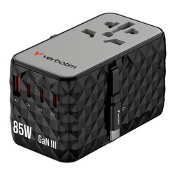 Adattatore da viaggio Charge n'travel adapter Diamond Australia, Europa, Regno Unito, USA 100-240V Black 32127