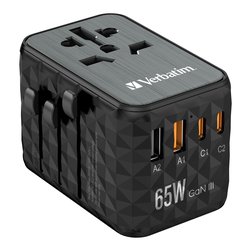 Adattatore da viaggio Gan iii travel adapter uta-05 Australia, Europa, Regno Unito, USA 100-240V Black 32120