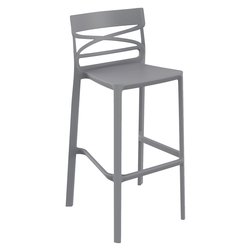 FLOW Sgabello Grigio Metal