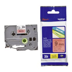 Nastro etichettatrice (9mm x 8m) Nero su Rosso P TOUCH TZE 421