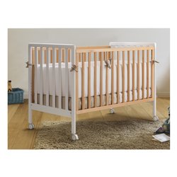 Lettino infanzia FLIPPY evolutivo trasformabile (132,5x72,5x96cm) Bianco e Naturale 0127FLIPPYB