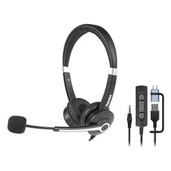 Cuffie microfono filo RENOVA HEADSET Black e Silver HHEADM UJX