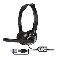 Cuffie microfono filo SMART USB Black e Silver HHEADMUS CX