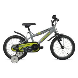 Mountain Bike acciaio ( 1 vel ) 16 con rotelle BIMBO Grey e Black Glossy 259600