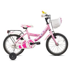 Mountain Bike acciaio ( 1 vel ) 16 con rotelle BIMBA Rosa e Azzurro 5C671