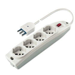 Multipresa tavolo 4 uscite con interruttore 10/16A Bianco PP0421