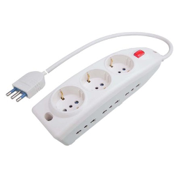 Multipresa tavolo 9 uscite con interruttore 10/16A Bianco PP0545