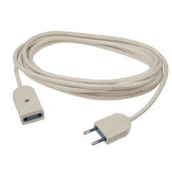 Prolunga elettrica bianco H03VV-F 2x0,75 mmq (500 cm) PP0377 1