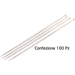 Set fascette cablaggio 100 pz Bianco per serraggio cavi da 1 a 21 mm PP0308