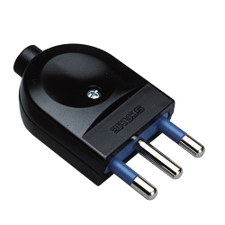 Spina elettrica 2P+T 16A standard italiano cavo assiale nero PP0461 1