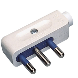 Spina elettrica 2P+T 16A standard italiano cavo 90° bianco PP0420