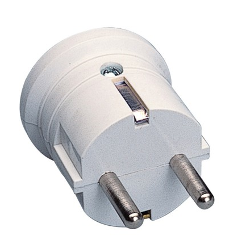 Spina elettrica 16A 2P+T standard tedesco cavo assiale bianco PP0407