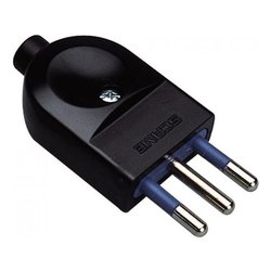 Spina elettrica 2P+T 10A standard italiano cavo assiale nero PP0457 1
