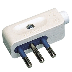 Spina elettrica 2P+T 10A standard italiano cavo 90° bianco PP0410