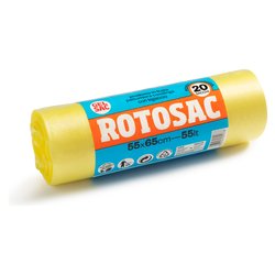 Set sacchi spazzatura 20 pz (34Lt) con legaccio ROTOSAC Giallo CO955176